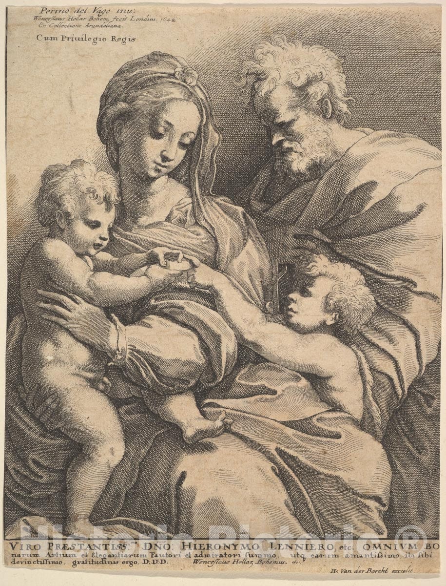 Art Print : Wenceslaus Hollar - The holy Family : Vintage Wall Art