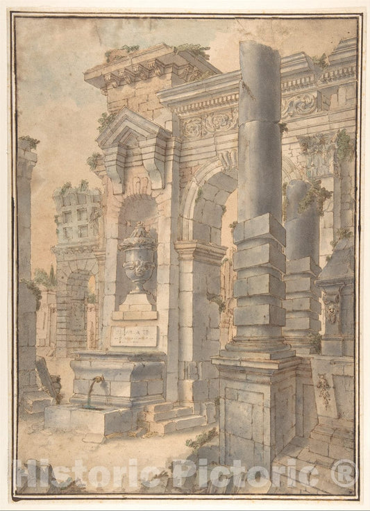Art Print : Francesco Stagni - Design for a Painted Wall Decoration : Vintage Wall Art