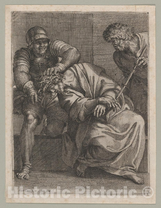 Art Print : Annibale Carracci - Christ Crowned with Thorns : Vintage Wall Art