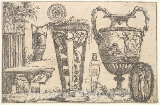 Art Print : Jean Jacques Lagrenée - Fragments of Antiquity : Vintage Wall Art
