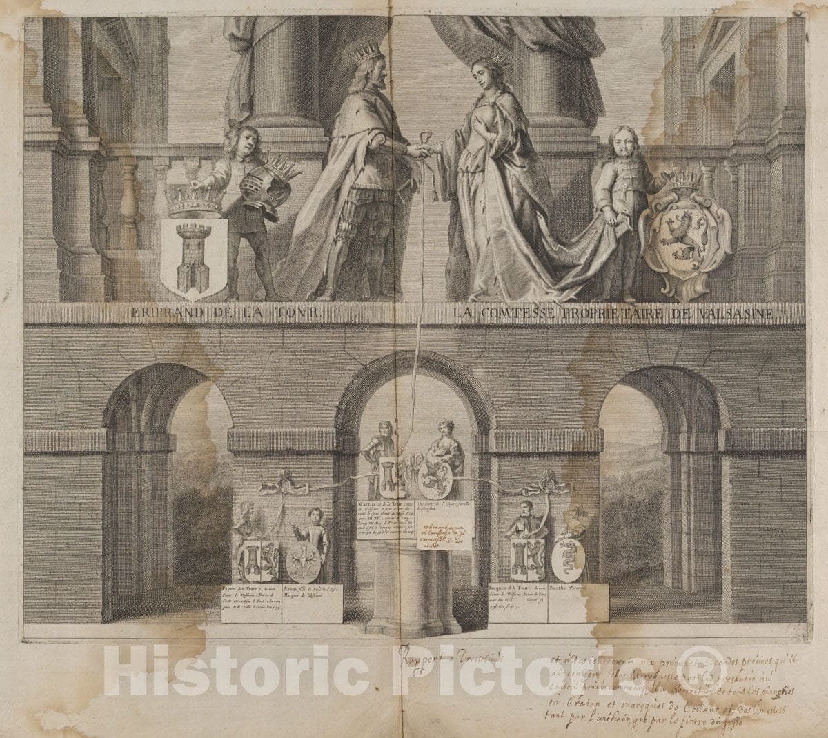 Art Print : Proof Impression with Corrections and Instructions - Artist: Anonymous - Created: 17th Century : Vintage Wall Art