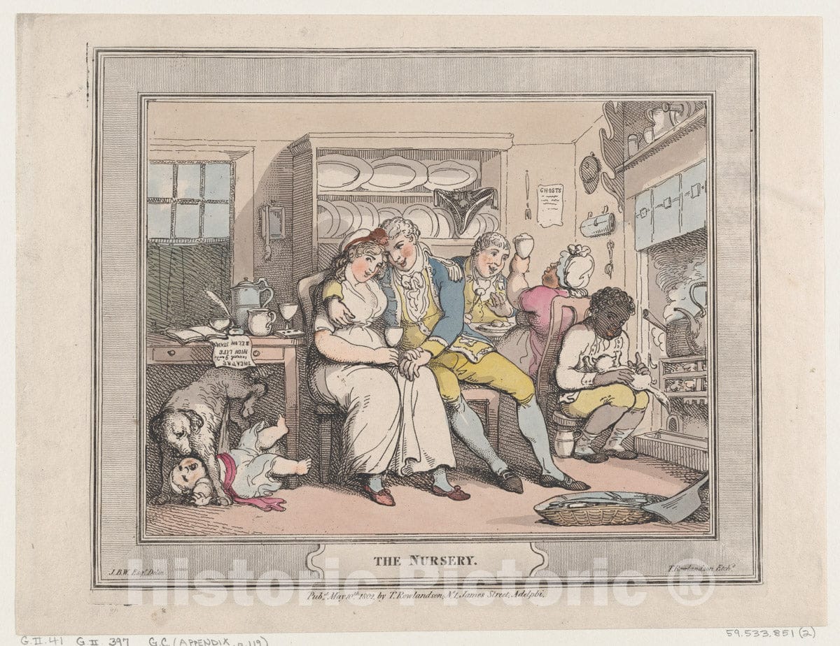Art Print : Thomas Rowlandson - The Nursery 1 : Vintage Wall Art