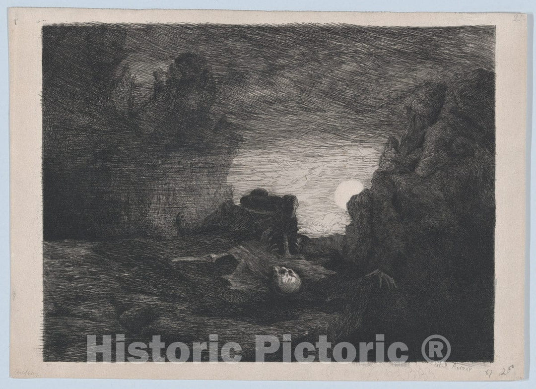Art Print : Alphonse Édouard Enguérand Aufray de Roc'Bhian - Death : Vintage Wall Art