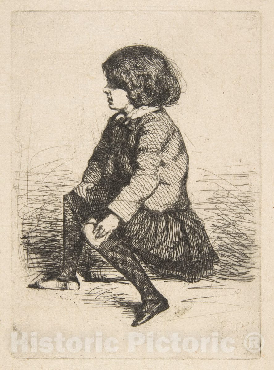 Art Print : James McNeill Whistler - Seymour Seated (Seymour Haden, Jr, Seated) : Vintage Wall Art