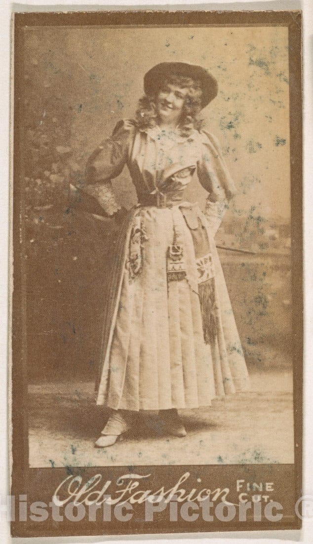 Photo Print : Actress Standing with Hands Behind Back, from The Actresses Series (N664) Promoting Old Fashion Fine Cut Tobacco 2 : Vintage Wall Art