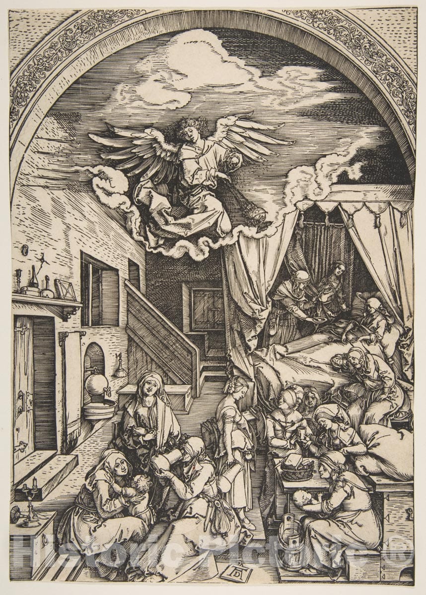 Art Print : Albrecht Dürer - The Birth of The Virgin, from The Life of The Virgin 2 : Vintage Wall Art