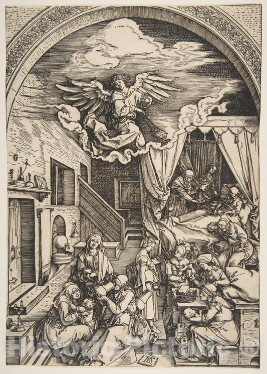 Art Print : Albrecht Dürer - The Birth of The Virgin, from The Life of The Virgin 2 : Vintage Wall Art