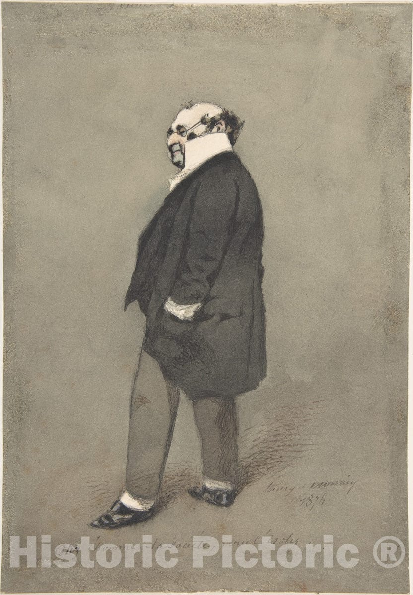 Art Print : Henry-Bonaventure Monnier - The Society Man (Monsieur Joseph Prudhomme) : Vintage Wall Art