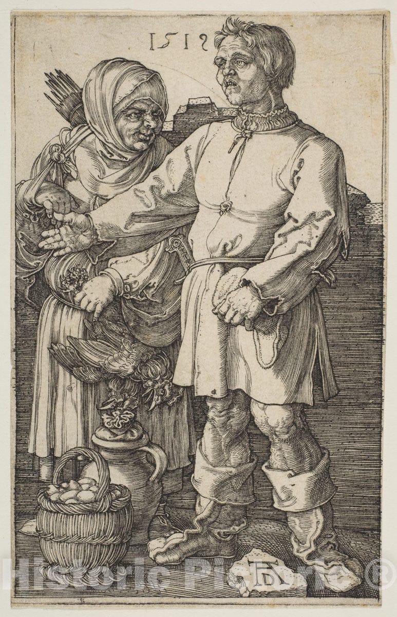 Art Print : Albrecht Dürer - The Peasant Couple at Market 2 : Vintage Wall Art