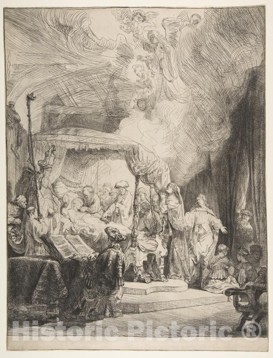 Art Print : Rembrandt (Rembrandt Van Rijn) - The Death of The Virgin 2 : Vintage Wall Art
