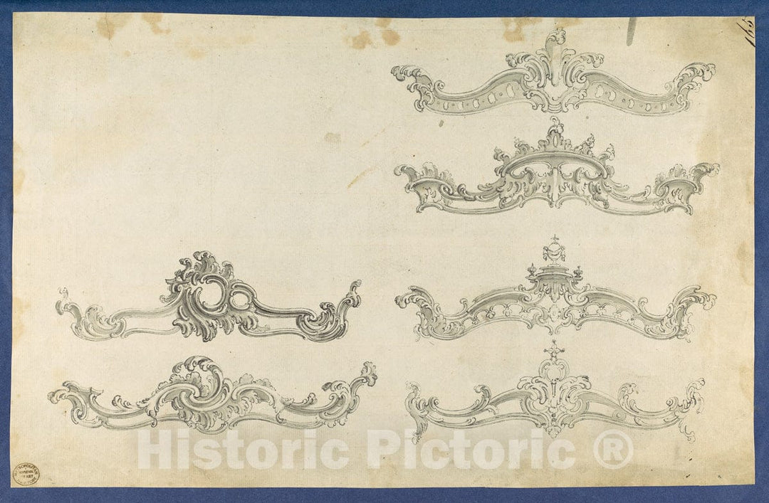 Art Print : Thomas Chippendale - Cornices, in Chippendale Drawings, Vol. I : Vintage Wall Art
