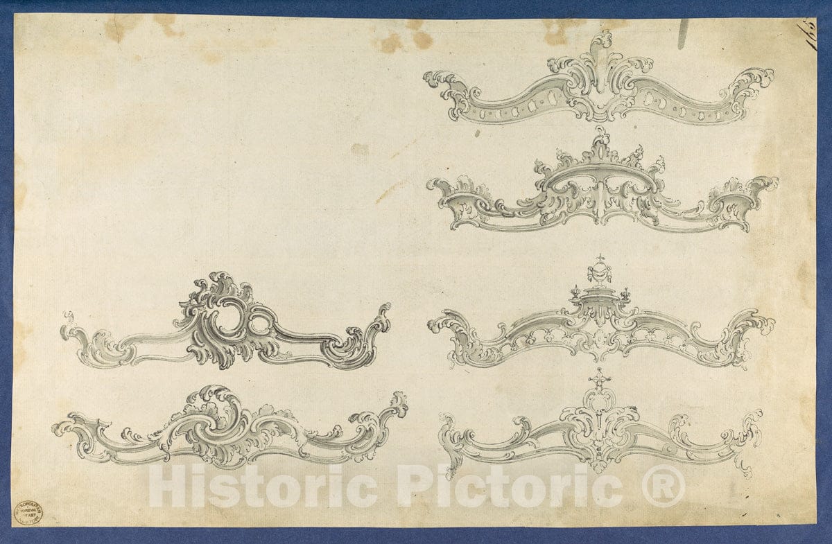 Art Print : Thomas Chippendale - Cornices, in Chippendale Drawings, Vol. I : Vintage Wall Art
