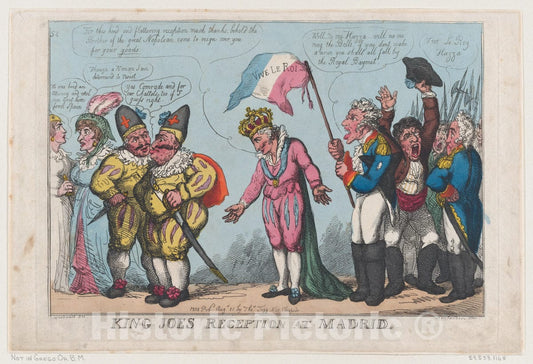 Art Print : Thomas Rowlandson - King Joe's Reception at Madrid : Vintage Wall Art