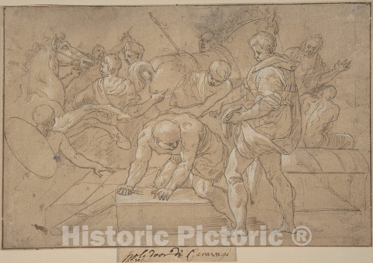 Art Print : Niccolò dell' Abate - Historical Scene (Composition Study for Chapelle de Guise) : Vintage Wall Art