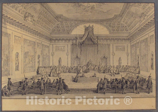 Art Print : Jean Michel Moreau The Younger - Assemblée des Notables, Versailles, 1787 : Vintage Wall Art