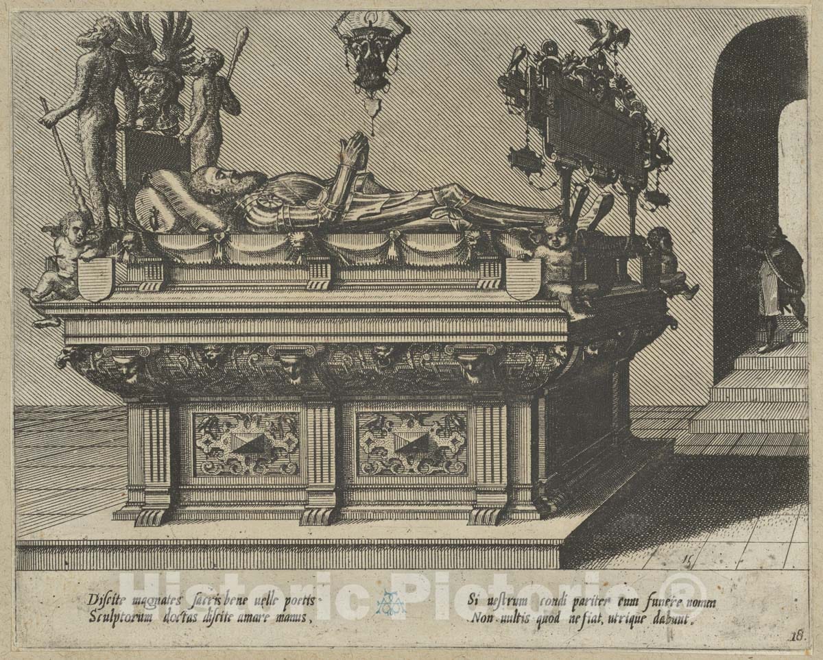 Art Print : Johannes Van Doetecum The Elder - Twenty Album Pages with Prints from The Series ‘Coenotaphiorum’ : Vintage Wall Art