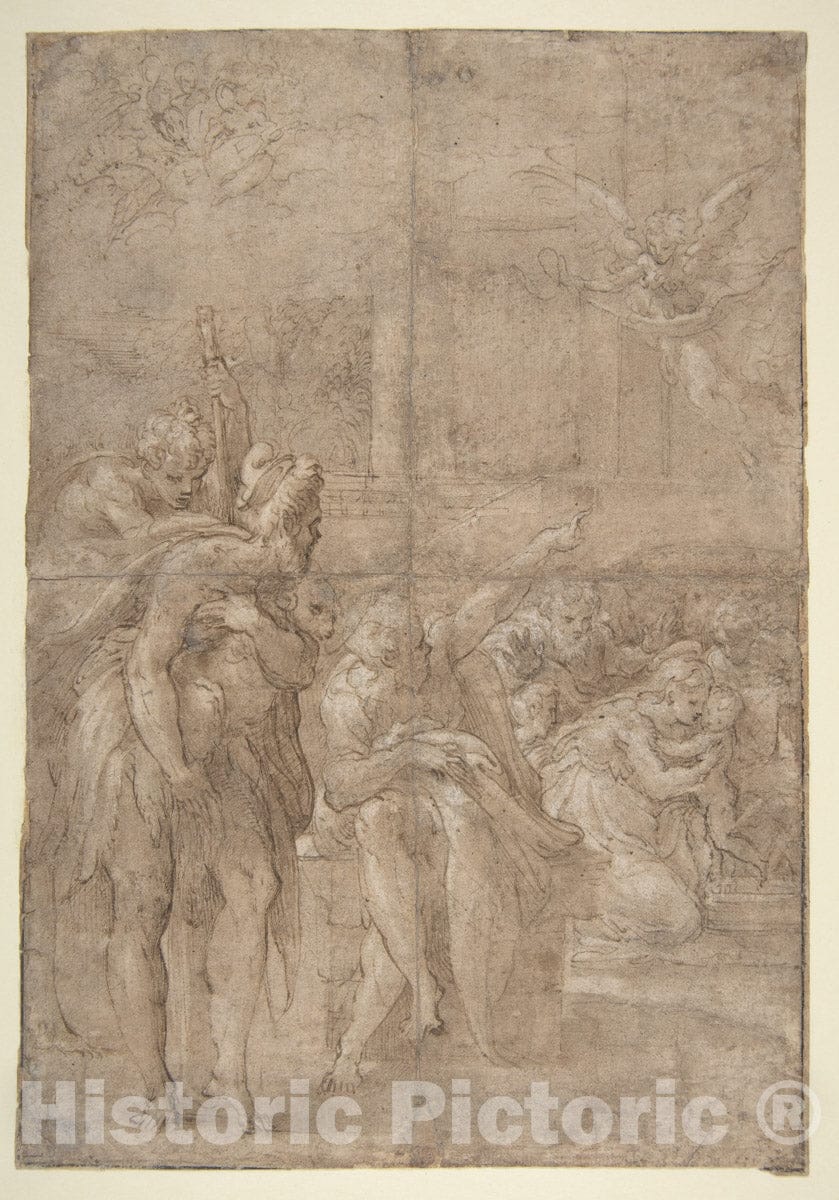 Art Print : Parmigianino (Girolamo Francesco Maria Mazzola) - The Adoration of The Shepherds : Vintage Wall Art