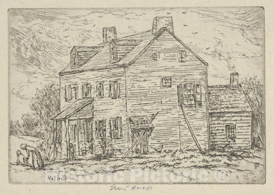Art Print : Ernest Haskell - Old House–Staten Island : Vintage Wall Art