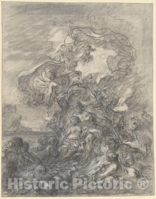 Art Print : Gabriel François Doyen - Allegory of Fishery: Neptune and Amphitrite 2 : Vintage Wall Art