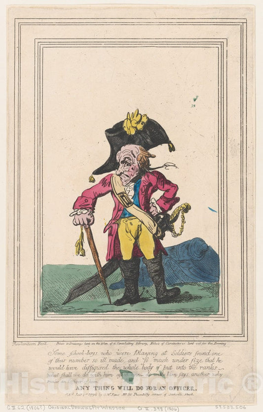 Art Print : Thomas Rowlandson - Anything Will Do for an Officer : Vintage Wall Art