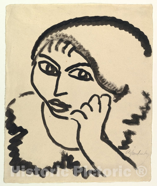 Art Print : Alexej von Jawlensky - Head of a Woman (Konstantinowka) : Vintage Wall Art