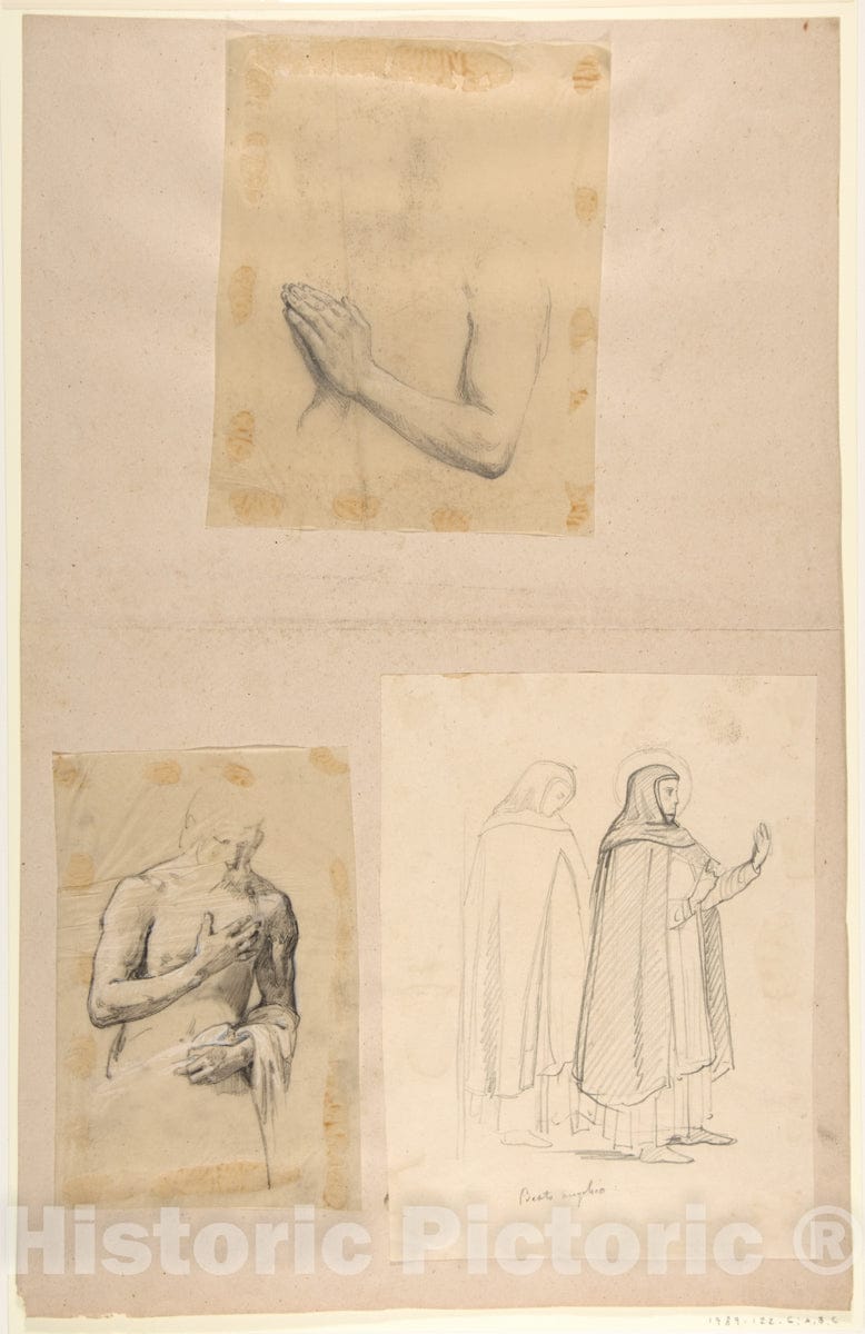 Art Print : a. Study for Clovis - Artist: Isidore Pils - Created: 19th Century : Vintage Wall Art