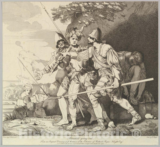 Art Print : Etched and published by Robert Blyth - Banditti Going Out : Vintage Wall Art
