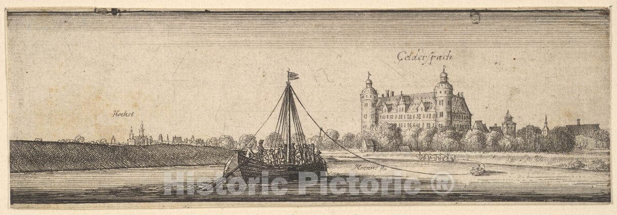 Art Print : Wenceslaus Hollar - Kelsterbach Castle Near Höchst am Main : Vintage Wall Art