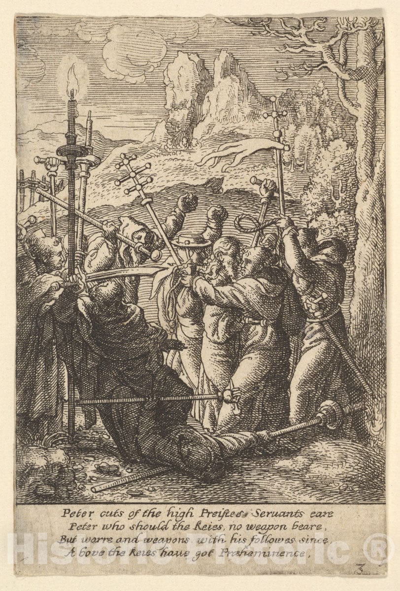 Art Print : Wenceslaus Hollar, Jesus Taken - Vintage Wall Art