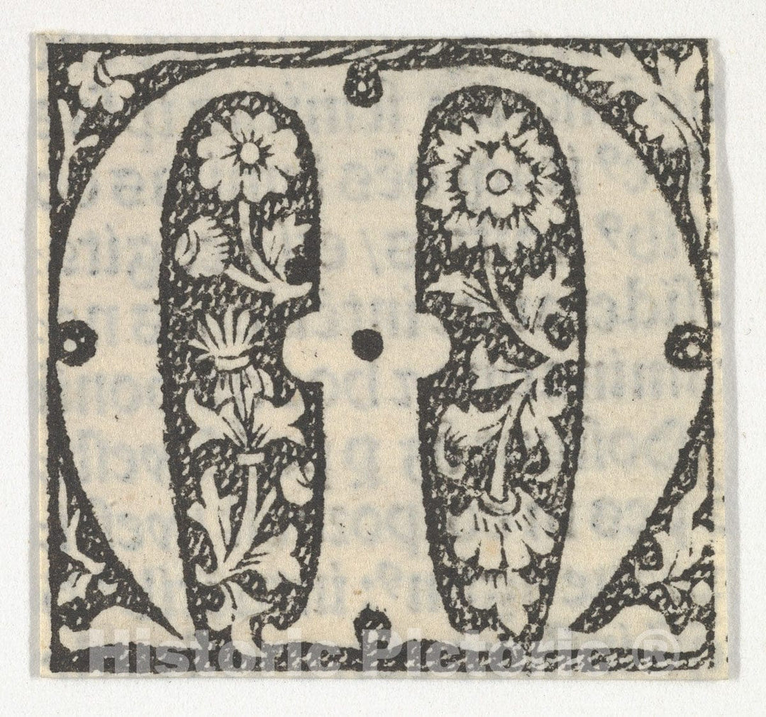 Art Print : Anonymous, French, 15th Century - Decorated Roman Alphabet - 420028 : Vintage Wall Art