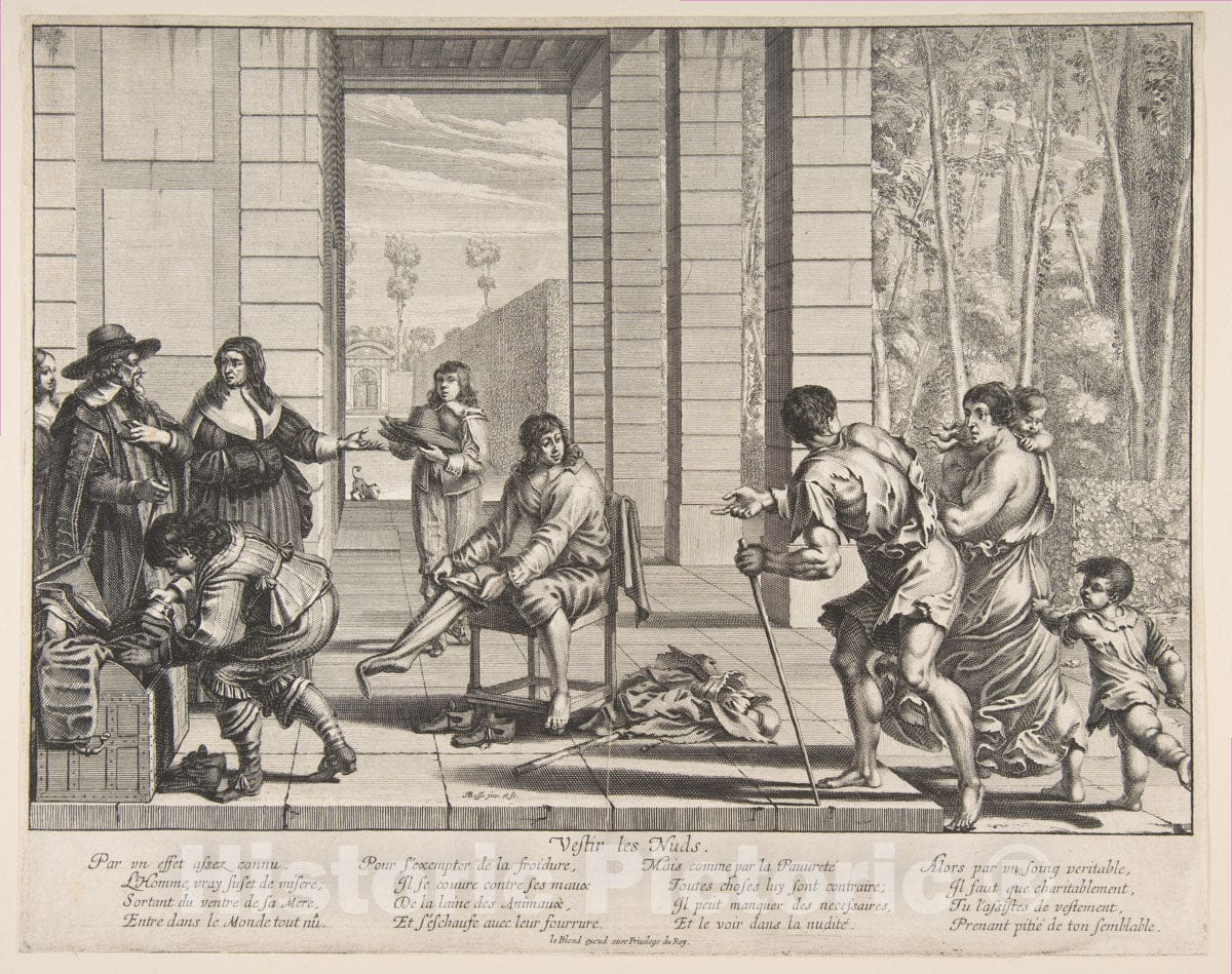 Art Print : Abraham Bosse - Clothing Beggars 1 : Vintage Wall Art