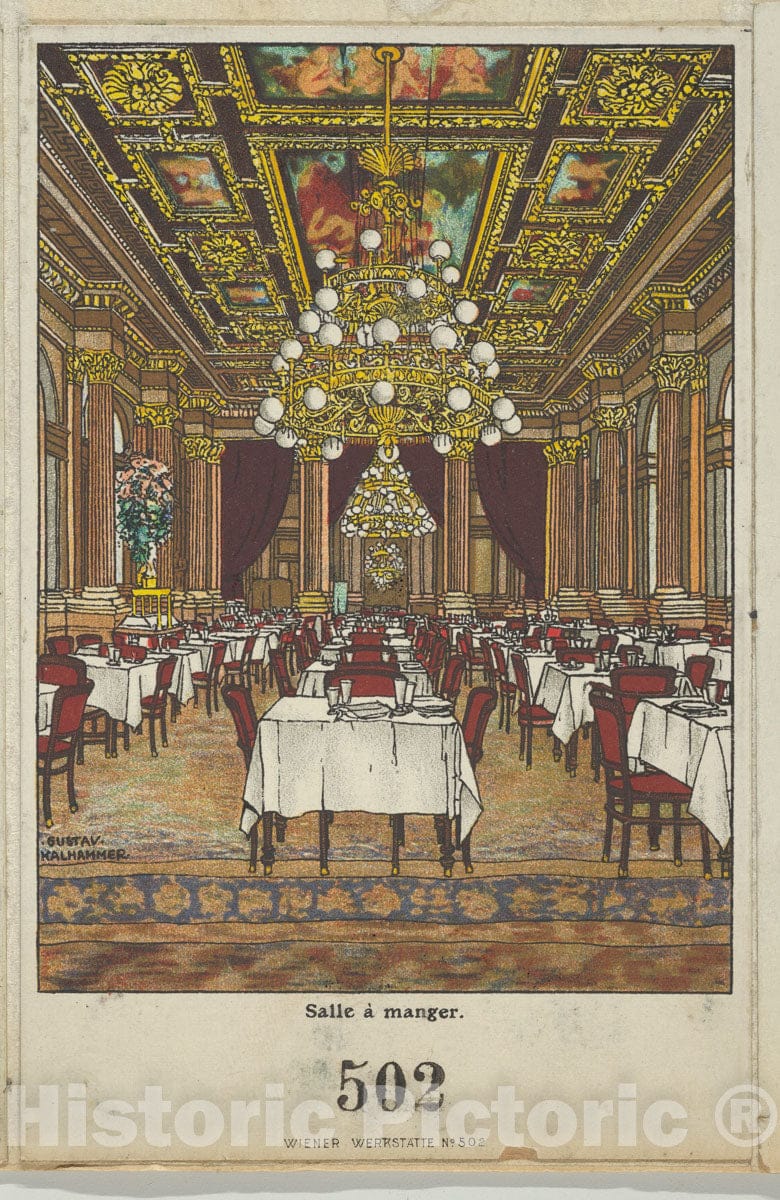 Art Print : Gustav Kalhammer - Salle á Manger Dining Room : Vintage Wall Art