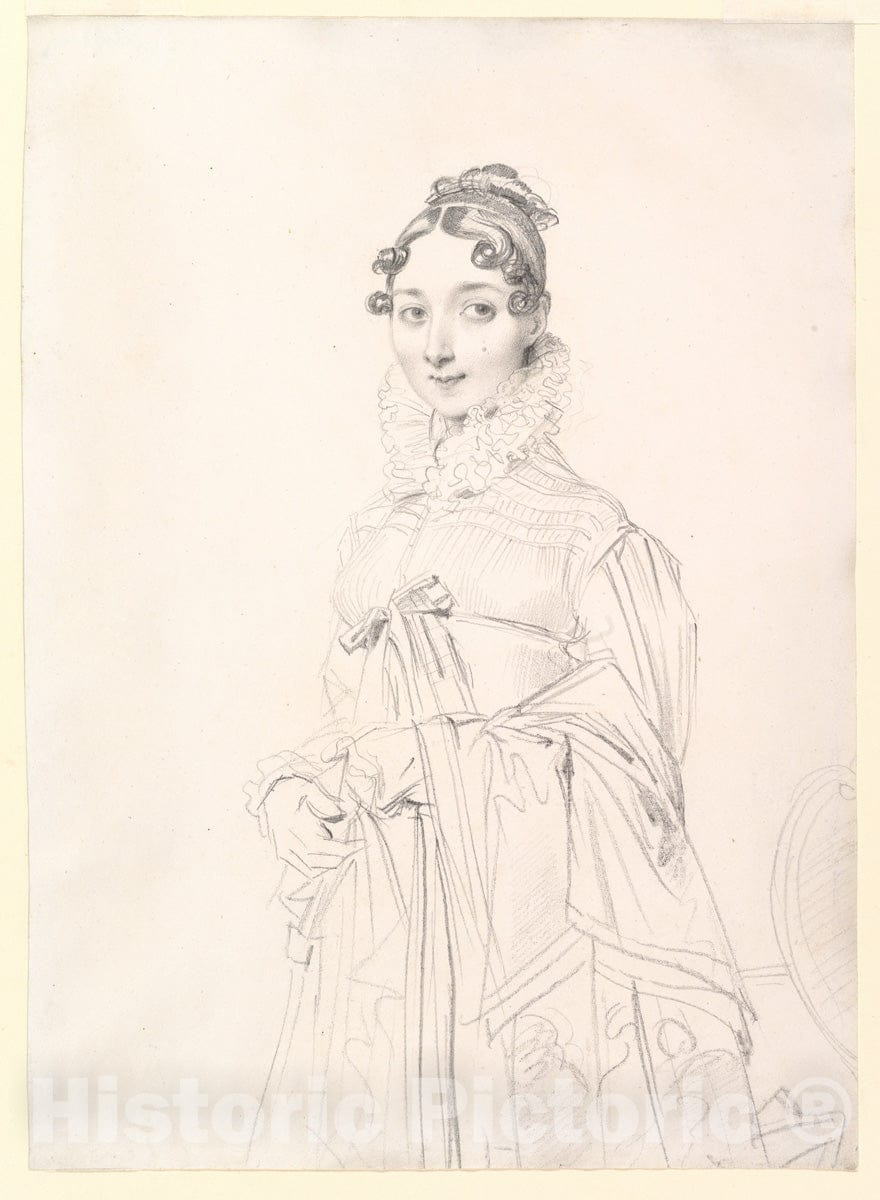 Art Print : Jean Auguste Dominique Ingres - Portrait of a Lady : Vintage Wall Art