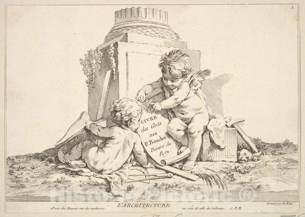 Art Print : Louis Félix de La Rue - Architecture : Vintage Wall Art