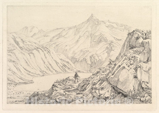 Art Print : Johann Christoph Erhard - Der Bockhardsee : Vintage Wall Art