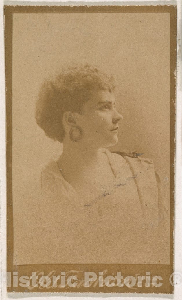 Photo Print : Actress Wearing Hoop Earrings, from The Actresses Series (N664) Promoting Old Fashion Fine Cut Tobacco : Vintage Wall Art
