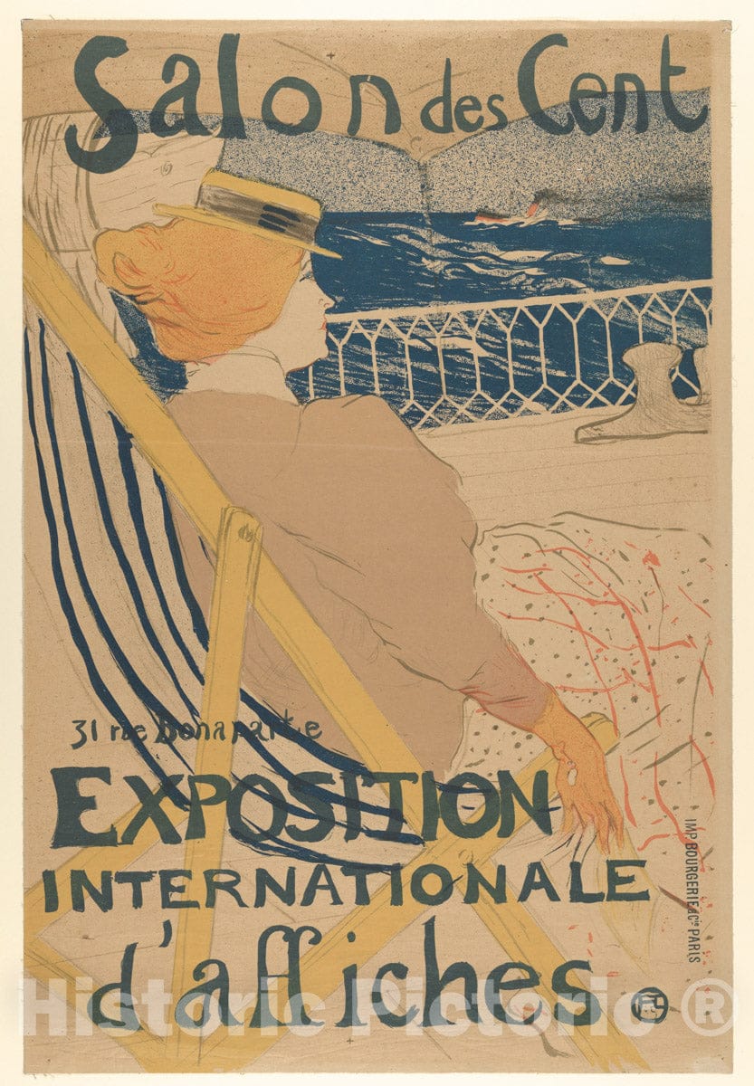Art Print : Henri de Toulouse-Lautrec - Salon des Cent: Exposition Internationale d'affiches : Vintage Wall Art