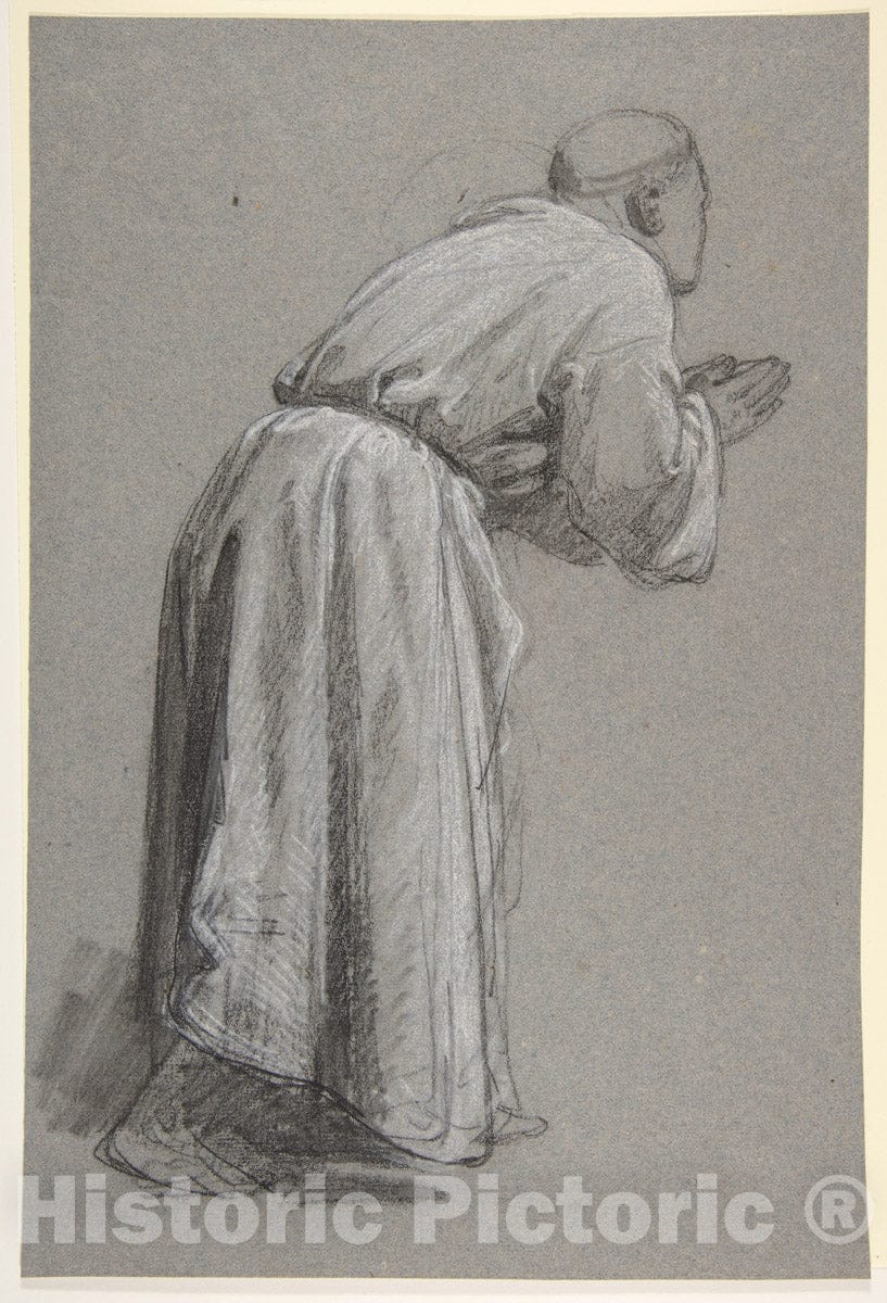 Art Print : Cleric with Joined Hands - Artist: Isidore Pils - Created: 19th Century : Vintage Wall Art