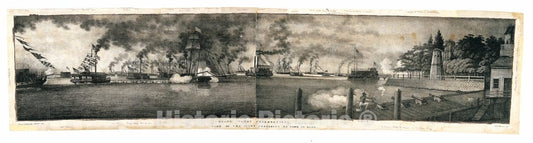 Art Print : Archibald Robertson - Grand Canal Celebration: View of The Fleet Preparing to Form in Line : Vintage Wall Art
