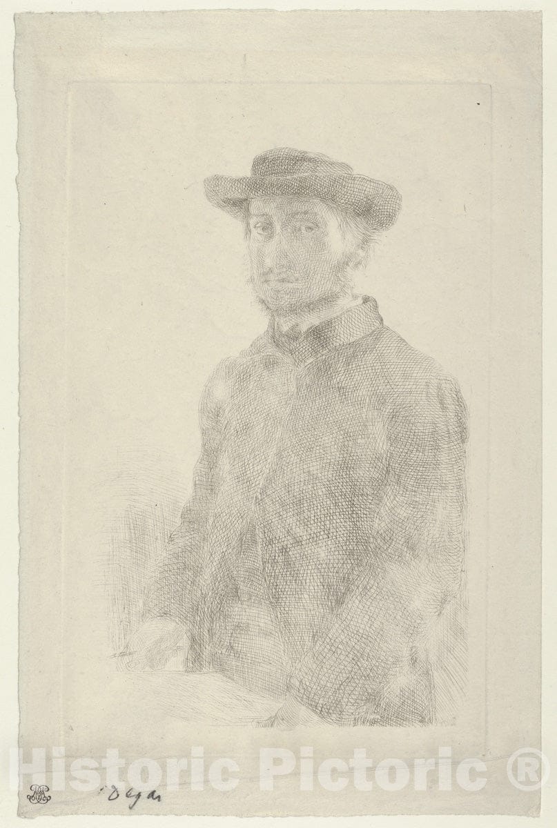 Art Print : Edgar Degas - Self-Portrait 2 v.2 : Vintage Wall Art