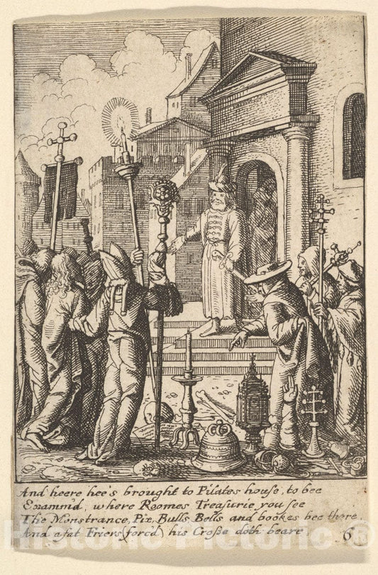 Art Print : Wenceslaus Hollar, Jesus Before Pilate - Vintage Wall Art