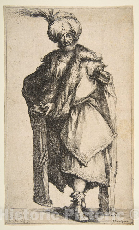Art Print : Jacques Bellange - Caspar, from Three Magi Series : Vintage Wall Art