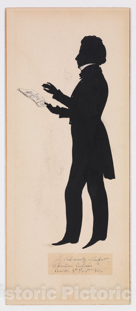Art Print : Auguste Edouart - J. Schwartz Massett of London : Vintage Wall Art