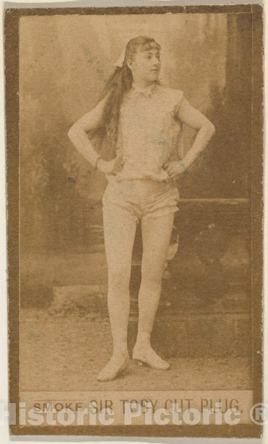 Photo Print : Actress Standing with Hands on Hips, from The Series Actresses (N673), Promoting Sir Toby Cut Plug : Vintage Wall Art
