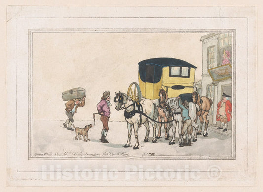 Art Print : Thomas Rowlandson - at The White Hart Inn : Vintage Wall Art