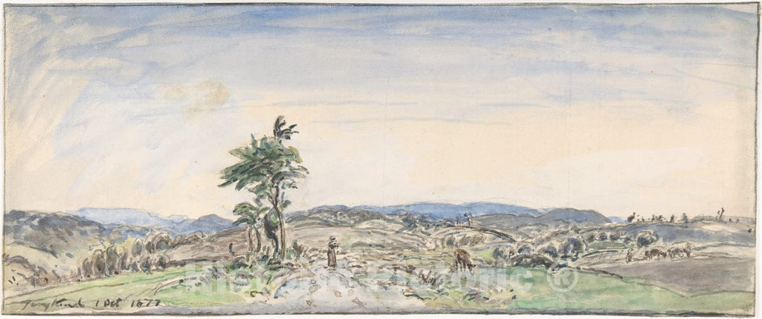Art Print : Johan Barthold Jongkind - Landscape : Vintage Wall Art