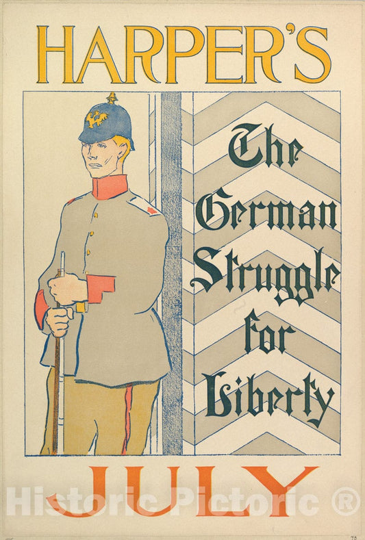 Art Print : Edward Penfield - Harper's: The German Struggle for Liberty, July : Vintage Wall Art