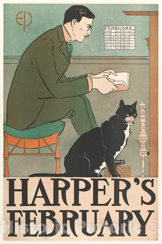 Art Print : Edward Penfield - Harper's: February 2 : Vintage Wall Art