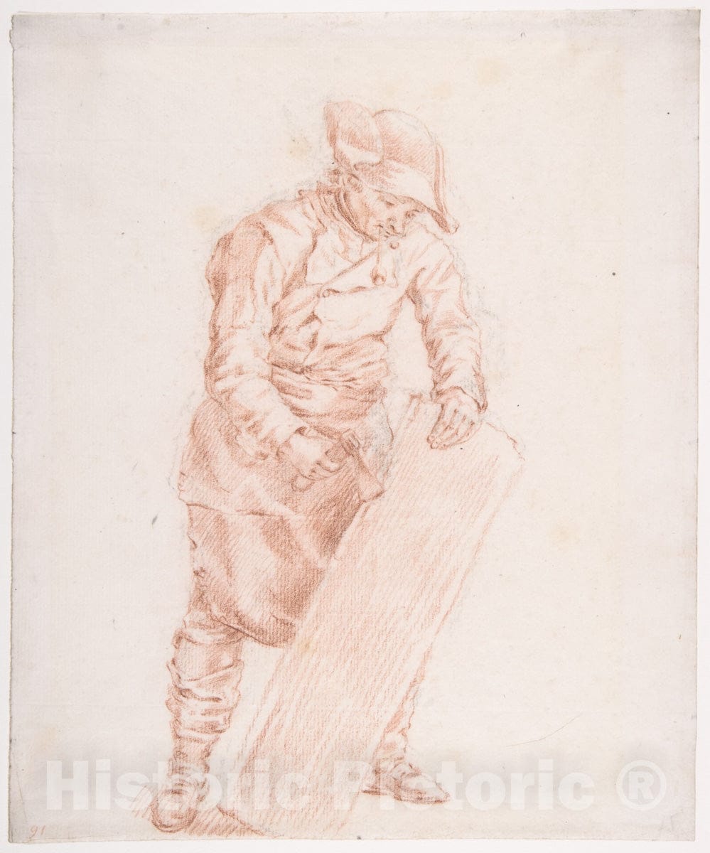 Art Print : Jan Josef Horemans The Elder - A Carpenter at Work : Vintage Wall Art