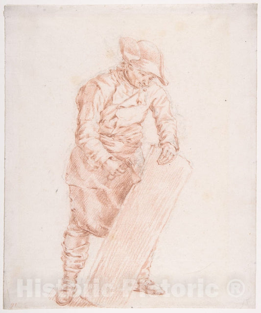 Art Print : Jan Josef Horemans The Elder - A Carpenter at Work : Vintage Wall Art